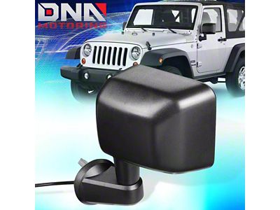 OE Style Powered Heated Mirror; Driver Side; Textured Black (2014 Jeep Wrangler JK)