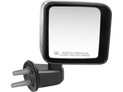 OE Style Powered Heated Mirror; Passenger Side; Smooth, Black/Chrome (2014 Jeep Wrangler JK)