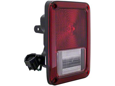 OE Style Tail Light; Chrome Housing; Red/Clear Lens; Passenger Side (07-18 Jeep Wrangler JK)