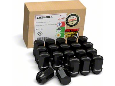 OEM Factory Style Black Lug Nut Kit; M14 x 1.5; Set of 20 (18-25 Jeep Wrangler JL)