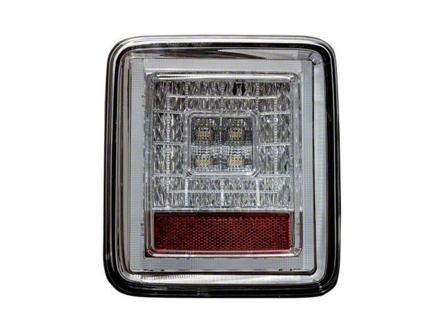 OLED Tail Lights; Chrome Housing; Clear Lens (18-24 Jeep Wrangler JL w/ Factory Halogen Tail Lights)