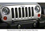 One-Piece 3D Grille with Polished Headlight Surrounds; Black (07-18 Jeep Wrangler JK)