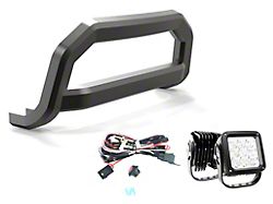 Optimus Sport Bull Bar with 4.50-Inch LED Cube Lights; Black (18-25 Jeep Wrangler JL)