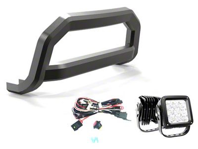 Optimus Sport Bull Bar with 4.50-Inch LED Cube Lights; Black (18-25 Jeep Wrangler JL)