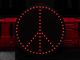 Peace Sign LED Spare Tire Cover; Red; 30 to 32-Inch Tire Cover (66-18 Jeep CJ5, CJ7, Wrangler YJ, TJ & JK)