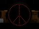 Peace Sign LED Spare Tire Cover; Red; 33 to 35-Inch Tire Cover (66-18 Jeep CJ5, CJ7, Wrangler YJ, TJ & JK)