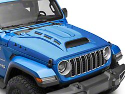 Piranha Series Hood with Functional Air Vents; Unpainted (18-25 Jeep Wrangler JL)