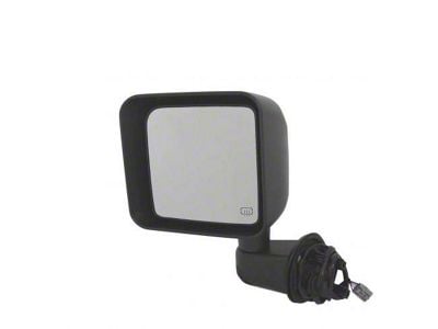 Powered Heated Mirror; Textured Black; Driver Side (2014 Jeep Wrangler JK)