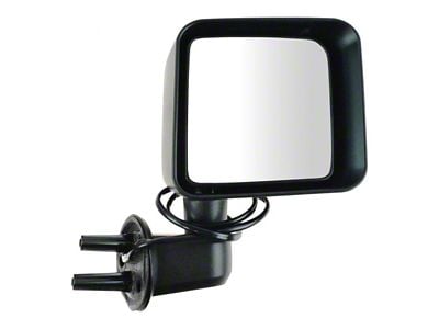 Powered Heated Mirror; Textured Black; Passenger Side (15-18 Jeep Wrangler JK)