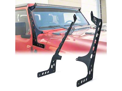 Prevail Series 50-Inch Light Bar Windshield Mounting Brackets (18-25 Jeep Wrangler JL, Excluding 4xe & Rubicon 392)