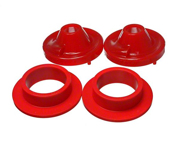 Rear Coil Spring Isolators; Red (18-24 Jeep Wrangler JL)