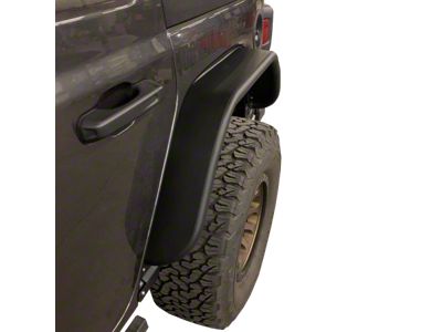 Rear Tube Fender Flares; Black (18-24 Jeep Wrangler JL)