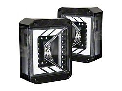 Renegade Series LED Tail Lights; Black Housing; Clear Lens (07-18 Jeep Wrangler JK)