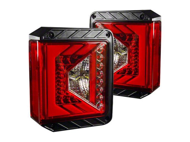 Renegade Series LED Tail Lights; Chrome Housing; Red Lens (07-18 Jeep Wrangler JK)