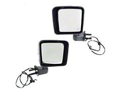 Replacement Powered Heated Side Door Mirror with Two Connectors; Driver Side (14-18 Jeep Wrangler JK)