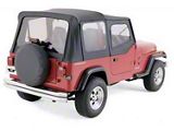 Factory Replacement Soft Top with Clear Windows; Black Denim (88-95 Jeep Wrangler YJ)