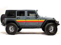 Retro Side Stripes; Yellow/Orange/Red (07-18 Jeep Wrangler JK 4-Door)