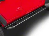 Rocker Armor Side Step Bars; Matte Black (18-24 Jeep Wrangler JL 4-Door)