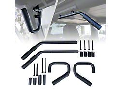 Roll Bar Grab Handles; Black; Front and Rear (07-18 Jeep Wrangler JK)