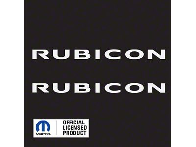 RUBICON Hood Decal; Gloss White (97-18 Jeep Wrangler TJ & JK)