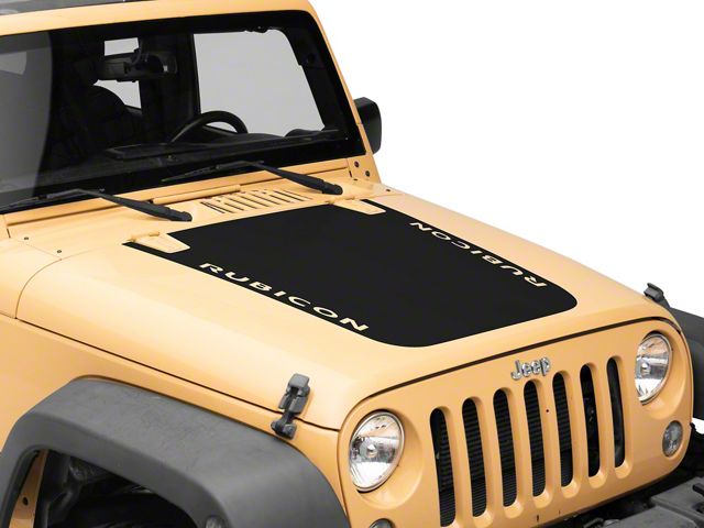 Jeep Licensed by RedRock Rubicon Hood Decal; Matte Black (07-18 Jeep Wrangler JK)