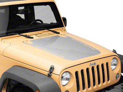 Jeep Licensed by RedRock Rubicon Hood Decal; Silver (07-18 Jeep Wrangler JK)