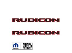 RUBICON Hood Graphic; Black with Red Outline (18-24 Jeep Wrangler JL)