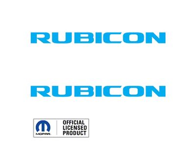 RUBICON Hood Graphic; Light Blue (07-18 Jeep Wrangler JK)