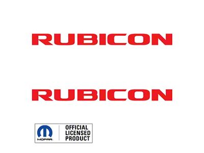 RUBICON Hood Graphic; Red (07-18 Jeep Wrangler JK)