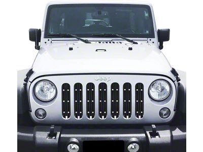 Rugged Billet Grille Overlay; Black (07-18 Jeep Wrangler JK)