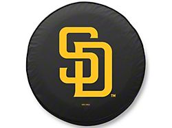 San Diego Padres Spare Tire Cover; Black (76-18 Jeep CJ7, Wrangler YJ, TJ & JK)