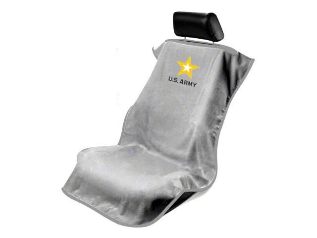 Seat Towel with Army Logo; Gray (Universal; Some Adaptation May Be Required)
