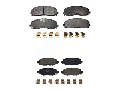 Semi-Metallic Brake Pads; Front and Rear (18-24 Jeep Wrangler JL w/ Heavy Duty Brakes)