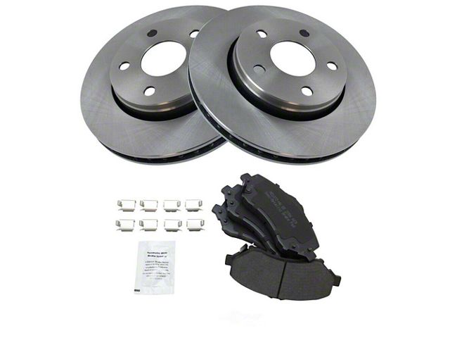 Semi-Metallic Brake Rotor and Pad Kit; Front (07-18 Jeep Wrangler JK)