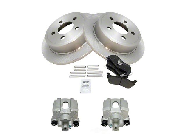 Semi-Metallic Brake Rotor, Pad and Caliper Kit; Rear (03-06 Jeep Wrangler TJ)