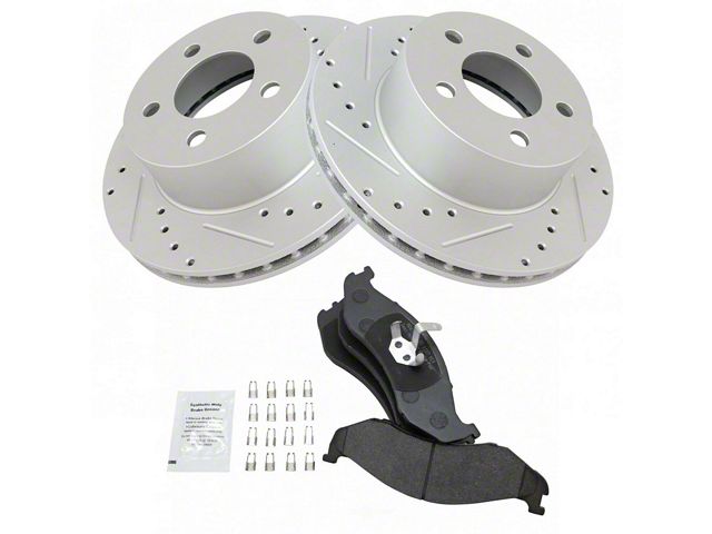 Semi-Metallic Performance Brake Rotor and Pad Kit; Front (91-98 Jeep Wrangler YJ & TJ; 1999 Jeep Wrangler TJ w/ 3-1/4-Inch Composite Rotors)