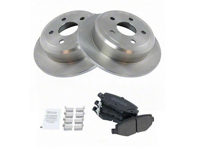 Semi-Metalltic Brake Rotor and Pad Kit; Rear (07-18 Jeep Wrangler JK)