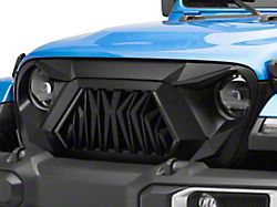 G1 Angry Series Grille with Turn Signals; Matte Black (18-24 Jeep Wrangler JL)