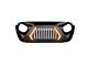 G2 Angry Series Grille with Turn Signals; Matte Black (18-24 Jeep Wrangler JL)