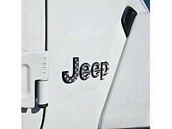 Side Fender American Flag Vinyl Overlays; Black and White (18-25 Jeep Wrangler JL)