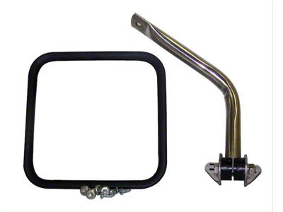 Side Mirror and Arm; Chrome; Passenger Side (66-95 Jeep CJ5, CJ7 & Wrangler YJ)