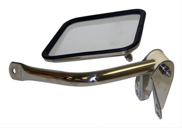 Jeep Wrangler Side Mirror and Arm; Stainless; Passenger Side (66-95 ...