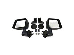 Side Mirrors with Relocation Brackets; Black (07-18 Jeep Wrangler JK)