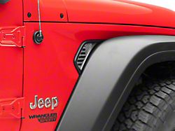 American Flag Side Vent Grille; Brushed (18-24 Jeep Wrangler JL)