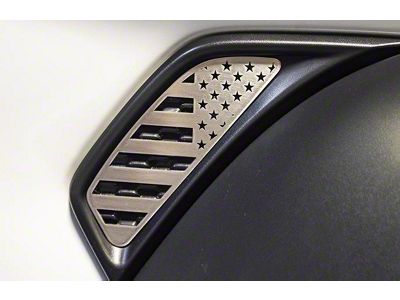 Side Vent Grille; American Flag Style; Polished (18-24 Jeep Wrangler JL)