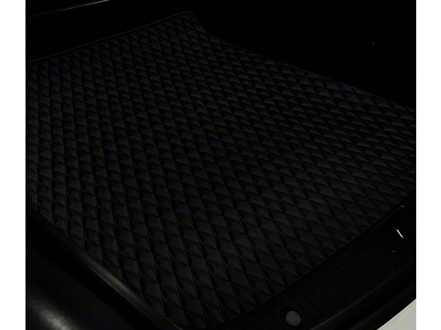 Single Layer Diamond Cargo Mat; Black and Black Stitching (18-24 Jeep Wrangler JL 2-Door)