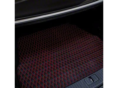 Single Layer Diamond Cargo Mat; Black and Red Stitching (18-24 Jeep Wrangler JL 2-Door)