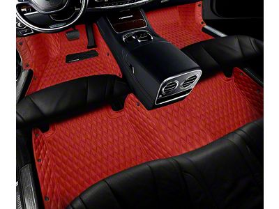 Single Layer Diamond Front and Rear Floor Mats; Full Red (18-25 Jeep Wrangler JL 4-Door, Excluding 4xe)