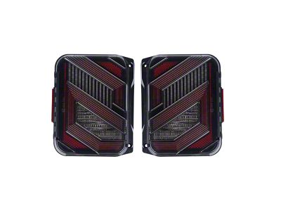 Skyline Elite Tail Lights; Black Housing; Clear Lens (07-18 Jeep Wrangler JK)