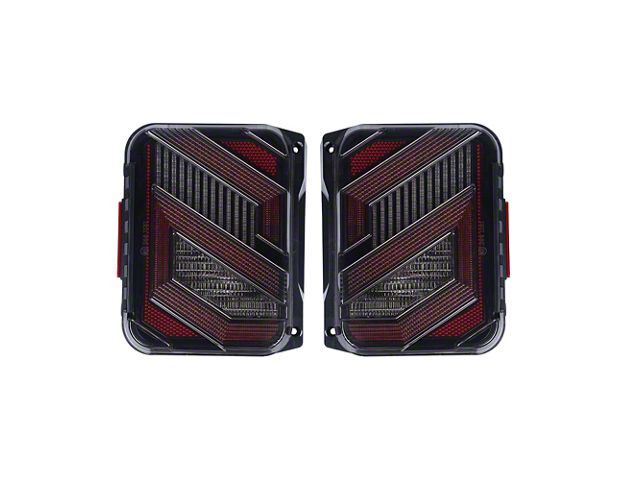 Skyline Elite Tail Lights; Black Housing; Clear Lens (07-18 Jeep Wrangler JK)